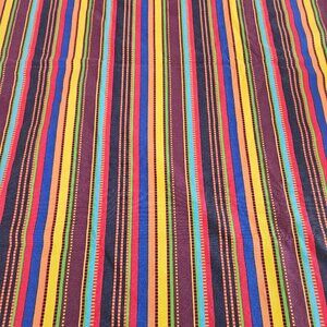 Fiesta Multicolor Striped Tablecloth 50x70 + 4 Placemats Set Like New